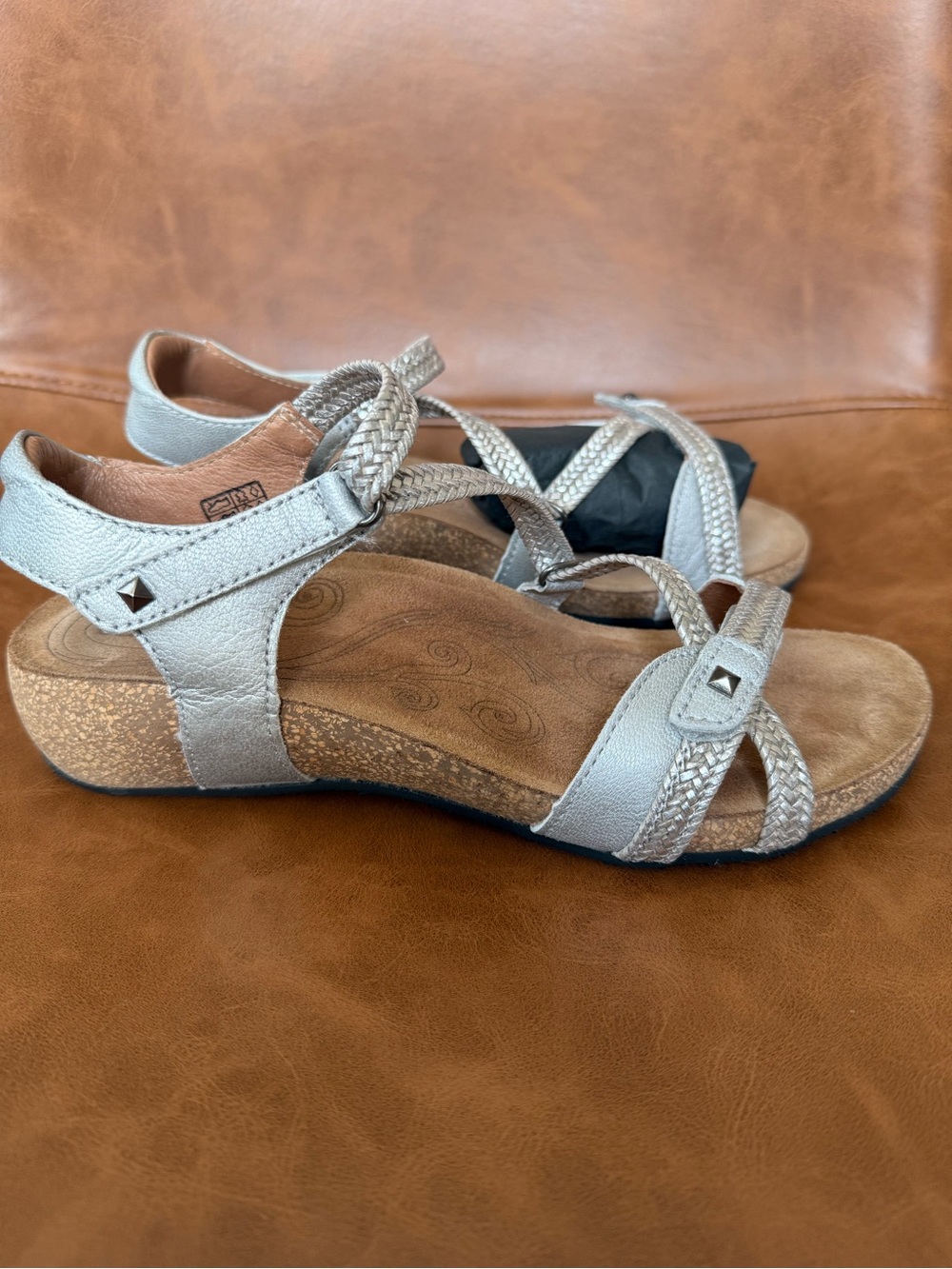 Women's Taos  Ziggie Silver Braided Comfort Sandals